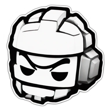 Brawl stars logo in black and white sticker