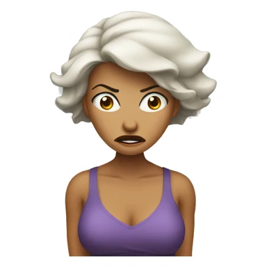 Angry lady at beach sticker