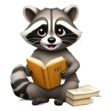 raccoon with book sticker