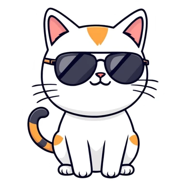 Cat with sunglasses sticker
