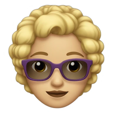 Mujer con rulos rubia con gafas sticker