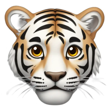 white, black and brown tiger full body sticker