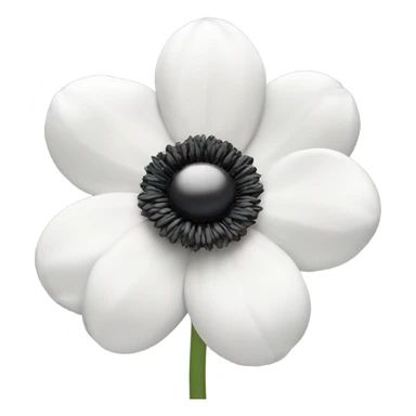 white anemone flower with dark center sticker