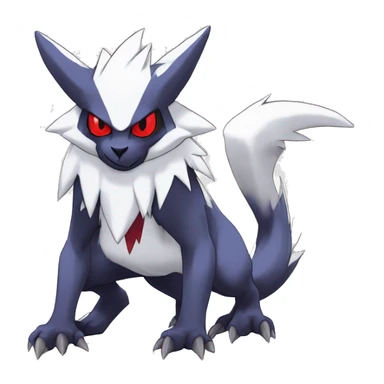 Cool Edgy Zangoose-Absol-Seviper Fakémon Digimon with Edgy markings, full body, outlined sticker