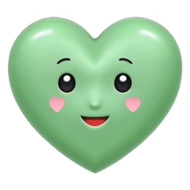 Un corazón de color verde en una tonalidad claridad sin ninguna decoración, solo el corazón  sticker