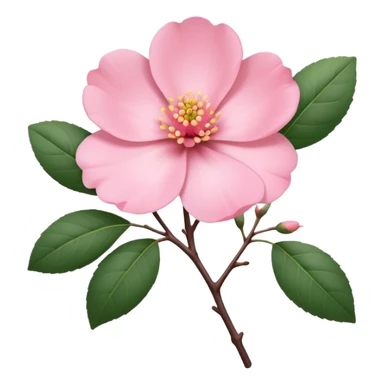 camélia pink with branch  sticker