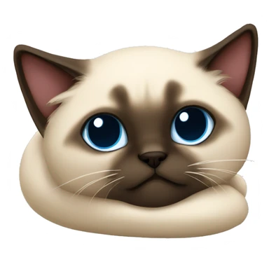 fluffy siamese cat curled up sleeping sticker
