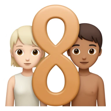two gender-neutral figures forming the number 69, subtle and abstract, no explicit content sticker