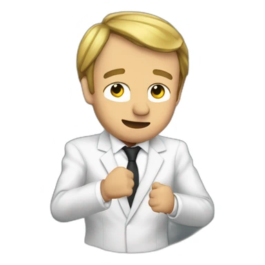 Macron faisant un dab sticker