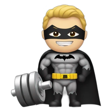 batman holding a dumbbell sticker