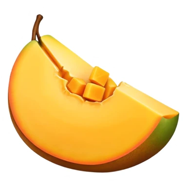 single sliced mango with cube-cut surface, minimal and flat design, bright yellow-orange, no face, no eyes, no mouth, not a character, isolated, no background elements, white background, not multiple mango cubes sticker