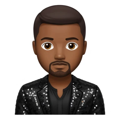 Ray J with dark brown hair, black sequin outfit sticker