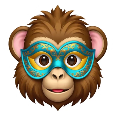 a monkey wearing masquerade sticker