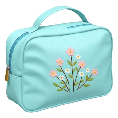 Toiletry bag with a pattern of little flowers flowers sticker