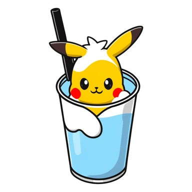 Pikachu drinking ayran sticker