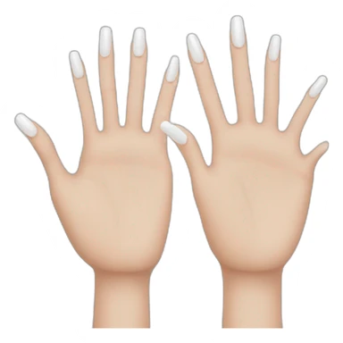 White hand white nails with 5 fingers sticker