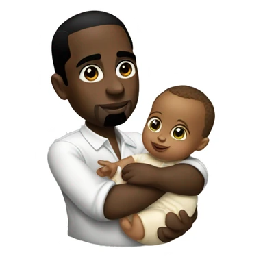 P diddy holding a baby sticker