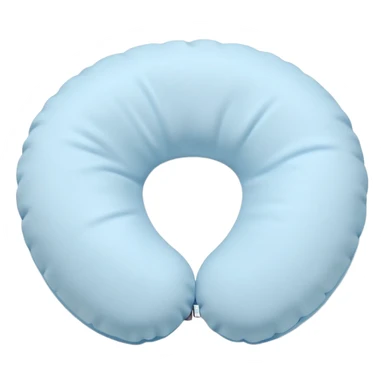 Travel neck pillow in a single light pastel blue color sticker