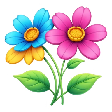  2 tane renkli çicek  sticker