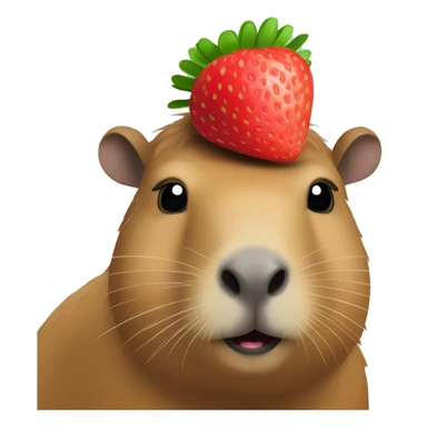 capybara with strawberry on head sticker