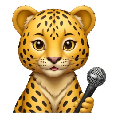 leopard der tanzt mit mikro sticker