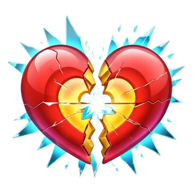 Two hearts colliding, energy burst at impact sticker