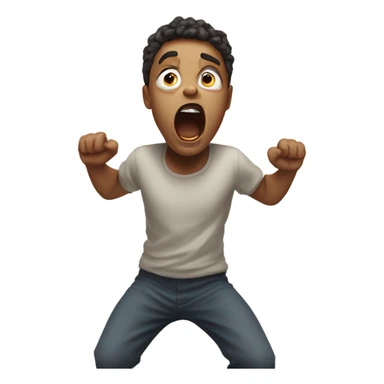 screaming with hands out facial expression sticker