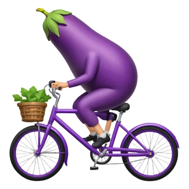 Eggplant on bicycle  sticker