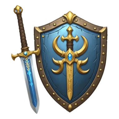 sword and shield, world of war craft style sticker