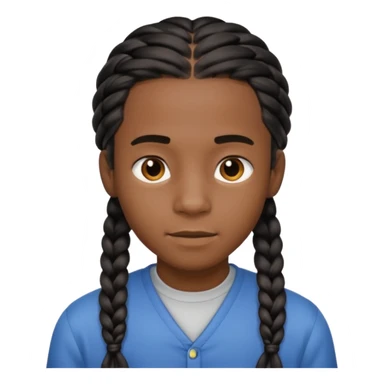 Black boy with braids long braids sticker