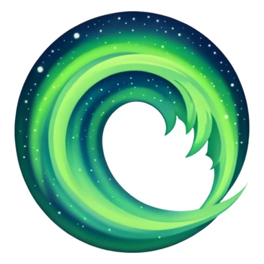 green aurora australis or aurora borealis sticker