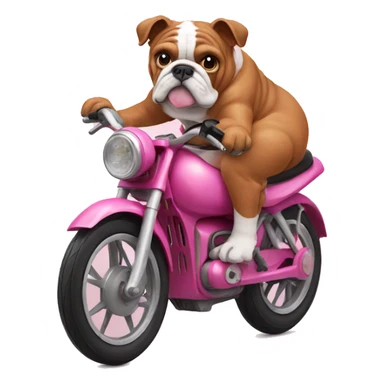 rose bulldog on a bike sticker