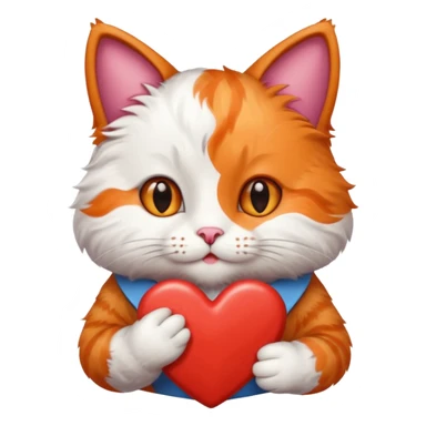 Valentine cat sticker
