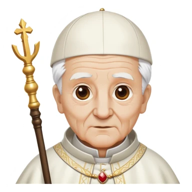 Elderly pope with ceremonial staff sticker