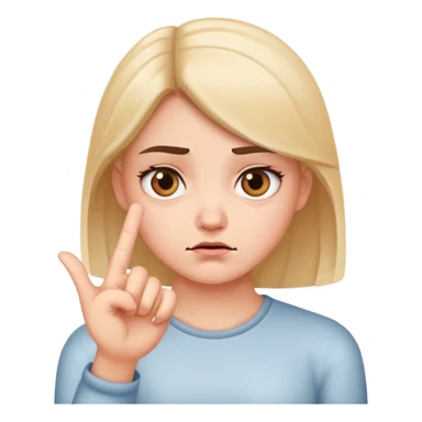 annoyed girl with stop hand gesture sticker