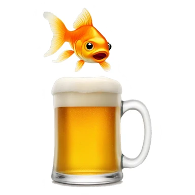 goldfish in a mug of beer sticker