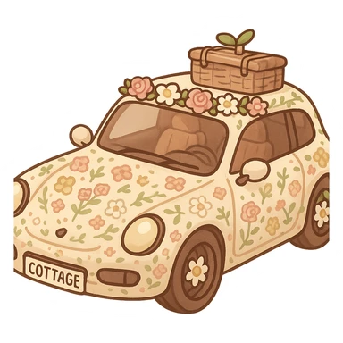Using a transparent background, give the Assetto Corsa a cute Cottagecore makeover sticker