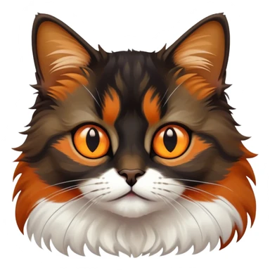 Black and multi colored brownish cat sticker