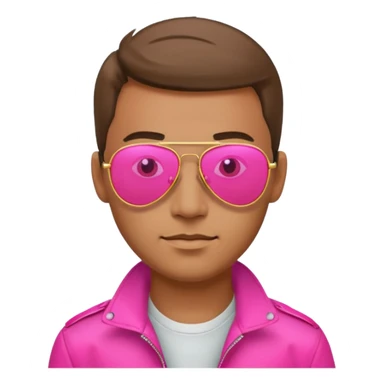 man wearing reflective neon pink aviator sunglasses sticker