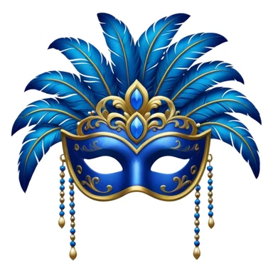 karnaval maskesi mavi sticker