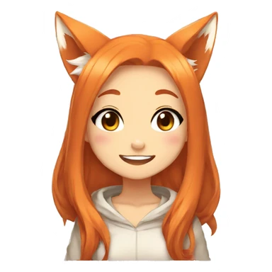 Anime fox girl giggle sticker