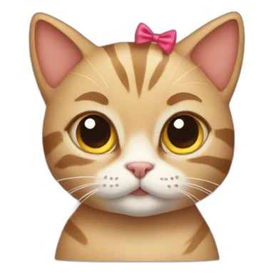 a cat with a bow on her head sticker