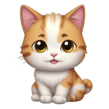 Wearing tutu Chubby calico cute baby cat sticker