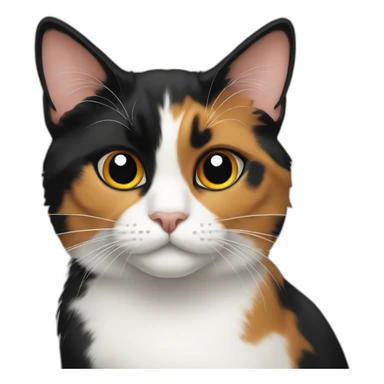calico cat mostly black sticker