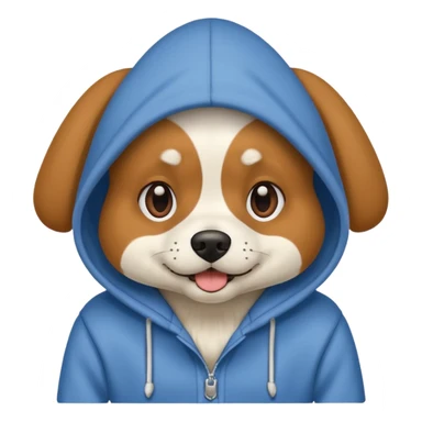 Dog wering hoodie sticker
