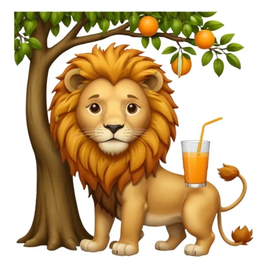 ی شیر ک ب درخت تکیه داده وآب پرتقال میخوره  sticker