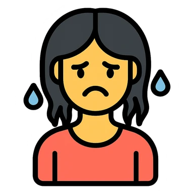 woman with dissatisfied face and wet hair sticker