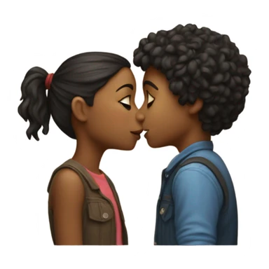 girl and boy kissing sticker