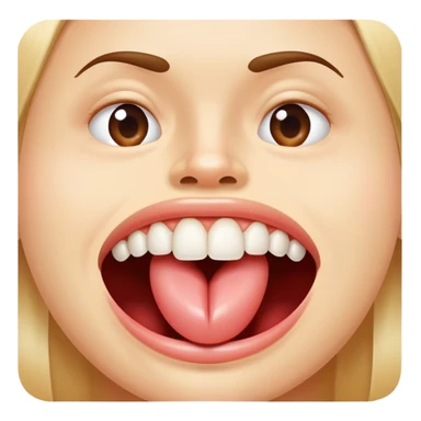 Salivating with realistic teeth and relaxed face and tongue out sticker