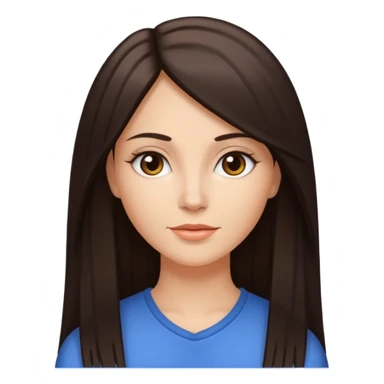 Mulher branca, cabelos longos liso moreno iluminado com luzes  sticker